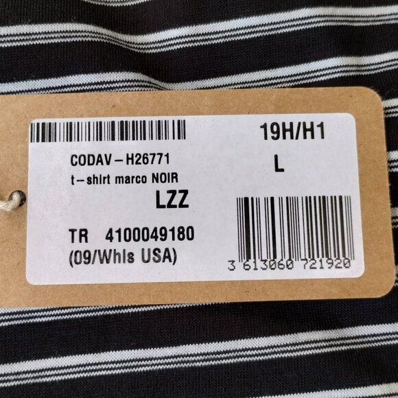 A.P.C. Marco Striped T-Shirt Black White Size L - Picture 8 of 14